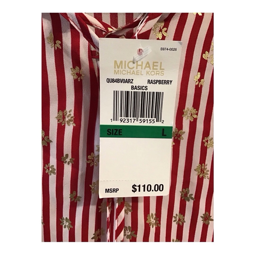 MICHAEL Michael Kors Blouse with Bell Sleeves and Tie Front - Picture 8 of 8